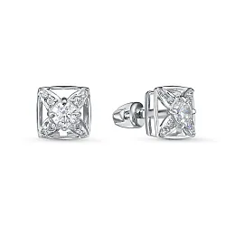 Серьги пусеты-гвоздики, Золото 585, Фианит б0506645