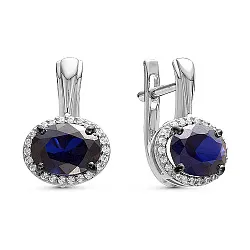 Серьги, Золото 585, Сапфир С215-3718ГТС Серьги, Золото 585, Сапфир С215-3718ГТС
