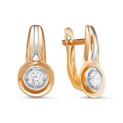 Серьги, Золото 585, Фианит 126902 Серьги, Золото 585, Фианит 126902
