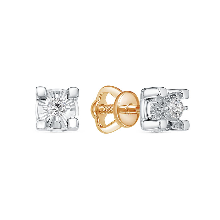 Серьги пусеты-гвоздики, Золото 585, С01992-120
