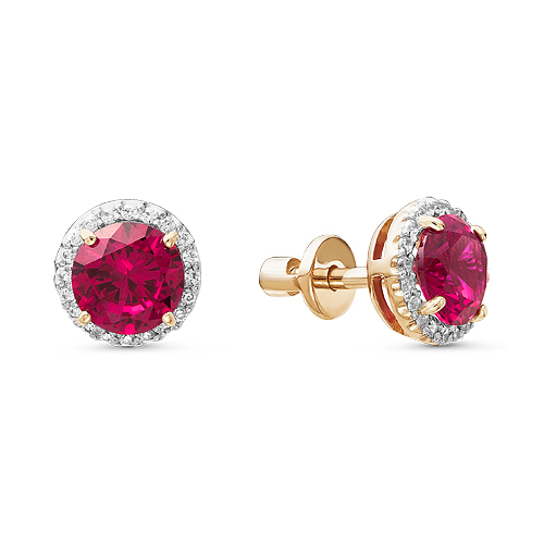 Серьги пусеты-гвоздики, Золото 585, С112-3716Рс