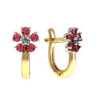 Детские серьги,  Золото 585, Фианит 01-217649