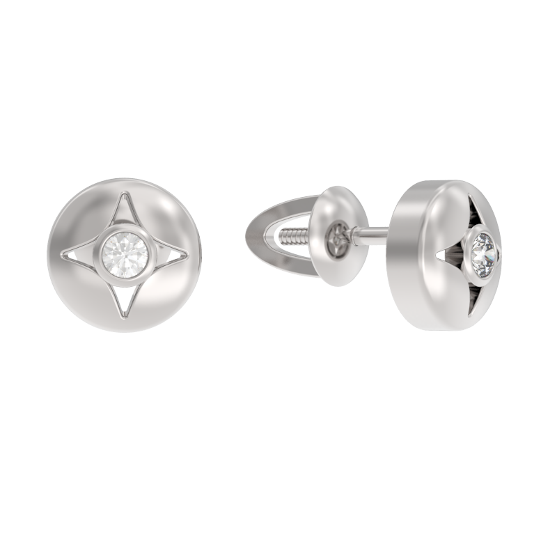 Серьги пусеты-гвоздики, Серебро 925, 1040312-01110