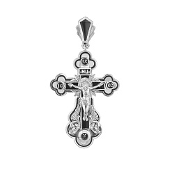 Подвеска крест, Серебро 925, Фианит п1006р