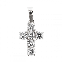 Подвеска крест, Серебро 925, Фианит п105033р