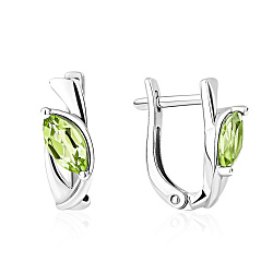 Серьги, Серебро 925, Хризолит 2340135498