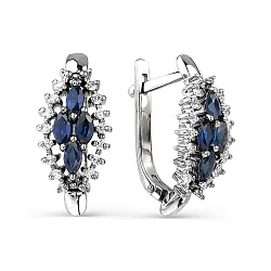 Серьги, Золото 585, Сапфир 44010216