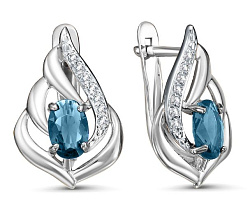 Серьги, Золото 585, Топаз 2456508 2 2 1