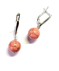 Серьги, Серебро 925, Коралл 4825-1мр-с