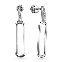 Серьги пусеты-гвоздики, Серебро 925, Фианит с4467