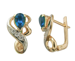 Серьги, Золото 585, Топаз С122-9370Т