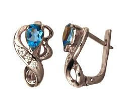Серьги, Золото 585, Топаз С222-9370Т
