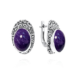 Серьги, Серебро 925, Чароит 2310461371