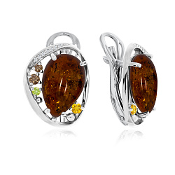 Серьги, Серебро 925, Янтарь 2340861171-42