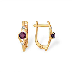 Серьги, Золото 585, Гранат С1349560