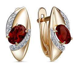 Серьги, Золото 585, Гранат 2468508 1 8 1
