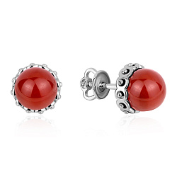Серьги пусеты-гвоздики, Серебро 925, Агат 2340395896-31
