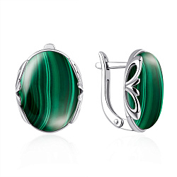 Серьги, Серебро 925, Малахит 2340381859