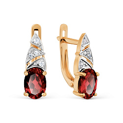 Серьги, Золото 585, Гранат Т14302Б258