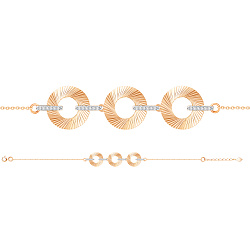 Браслет фантазийный Золото 585 
 , Фианит 08-68-0019-00