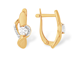 Серьги, Золото 585, Фианит С13210847