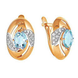 Серьги, Золото 585, Топаз 2105108 1 6 1