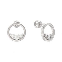 Серьги пусеты-гвоздики, Серебро 925, Фианит 1046752-01210