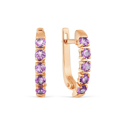 Серьги, Золото 585, Аметист Т101028086