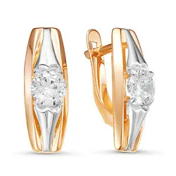 Серьги, Золото 585, Фианит 126763