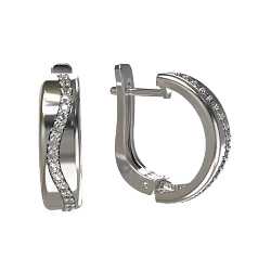 Серьги, Серебро 925, Фианит 1031172-01110