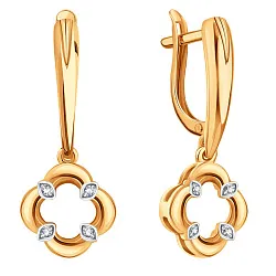 Серьги, Золото 585, Фианит Т14202Г332