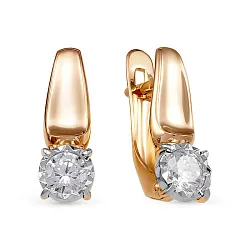 Серьги, Золото 585, Фианит 1200134