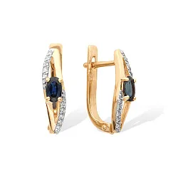 Серьги, Золото 585, Сапфир С112-1230ГТС Серьги, Золото 585, Сапфир С112-1230ГТС