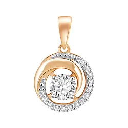 Подвеска фантазийная,  Золото 585, Фианит 03-3639 Подвеска фантазийная,  Золото 585, Фианит 03-3639