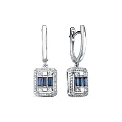 Серьги, Золото 585, Сапфир 5-6570-103-2Б-Сап Серьги, Золото 585, Сапфир 5-6570-103-2Б-Сап