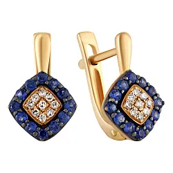 Серьги, Золото 585, Сапфир 65-41E07823-S0DDSA Серьги, Золото 585, Сапфир 65-41E07823-S0DDSA