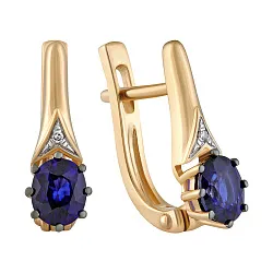 Серьги, Золото 585, Сапфир 36-41E01284-S0DDSD Серьги, Золото 585, Сапфир 36-41E01284-S0DDSD