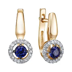 Серьги, Золото 585, Сапфир С115-8285ГТС Серьги, Золото 585, Сапфир С115-8285ГТС