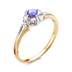 Кольцо Золото 585, Танзанит 5-2512-103-1К-Тн Кольцо Золото 585, Танзанит 5-2512-103-1К-Тн