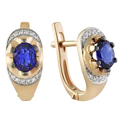 Серьги, Золото 585, Сапфир 36-41E01116-S0DDSD Серьги, Золото 585, Сапфир 36-41E01116-S0DDSD