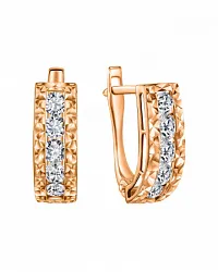 Детские серьги,  Золото 585, Фианит СргЛ58/бцФ/з585 Детские серьги,  Золото 585, Фианит СргЛ58/бцФ/з585