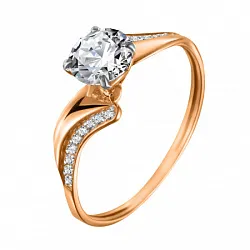 Кольцо Золото 585, Фианит К.20-06115Н Кольцо Золото 585, Фианит К.20-06115Н