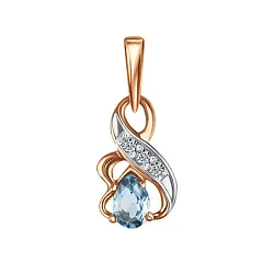 Подвеска фантазийная,  Золото 585, Топаз П122-9370Т Подвеска фантазийная,  Золото 585, Топаз П122-9370Т