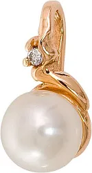 Подвеска фантазийная,  Золото 585, Жемчуг 321811ю Подвеска фантазийная,  Золото 585, Жемчуг 321811ю