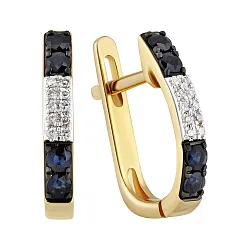 Серьги, Золото 585, Сапфир 36-41E00834-S0DDSA Серьги, Золото 585, Сапфир 36-41E00834-S0DDSA