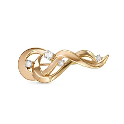 Брошь Золото 585, Фианит 060241  Брошь Золото 585, Фианит 060241