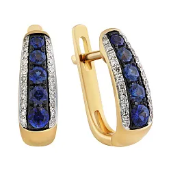 Серьги, Золото 585, Сапфир 65-41E00851-S0DDSA Серьги, Золото 585, Сапфир 65-41E00851-S0DDSA