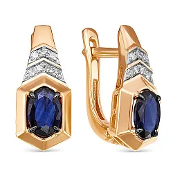 Серьги, Золото 585, Сапфир 5-3130-103-2К-Сап Серьги, Золото 585, Сапфир 5-3130-103-2К-Сап