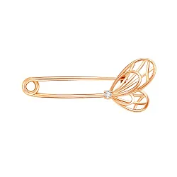 Брошь Золото 585, Фианит 04-64-0009-00  Брошь Золото 585, Фианит 04-64-0009-00