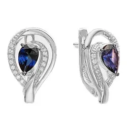 Серьги, Золото 585, Сапфир С215-3728ГТС Серьги, Золото 585, Сапфир С215-3728ГТС